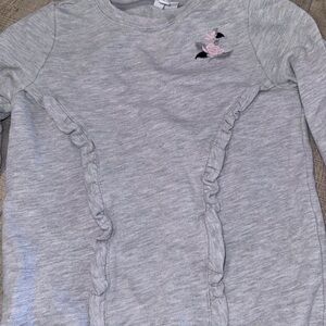 Girls Janie and Jack size 8 embroidered ruffled sweatshirt